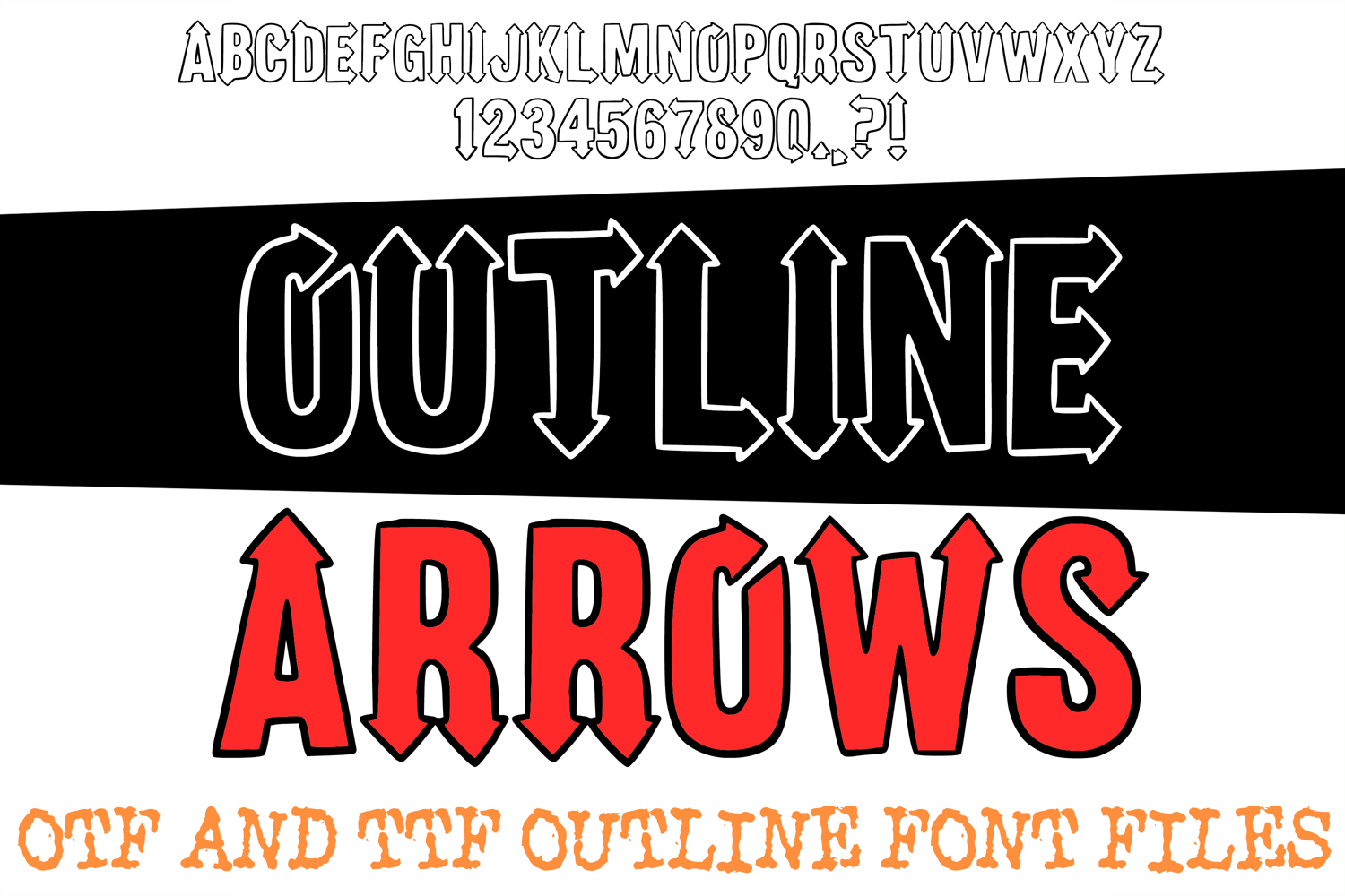 Outline Arrows ABC Font Typeface Alphabet OTF TTF Illustration by Squeeb Creative