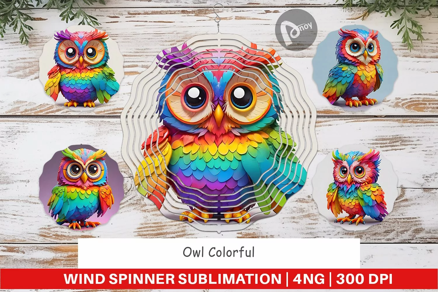 Wind Spinner Owl Colorful product image 1