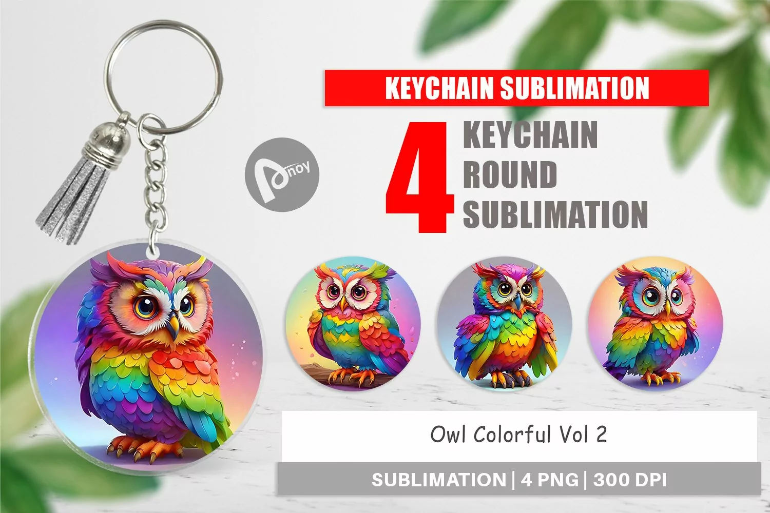 Keychain Owl Colorful product image 1