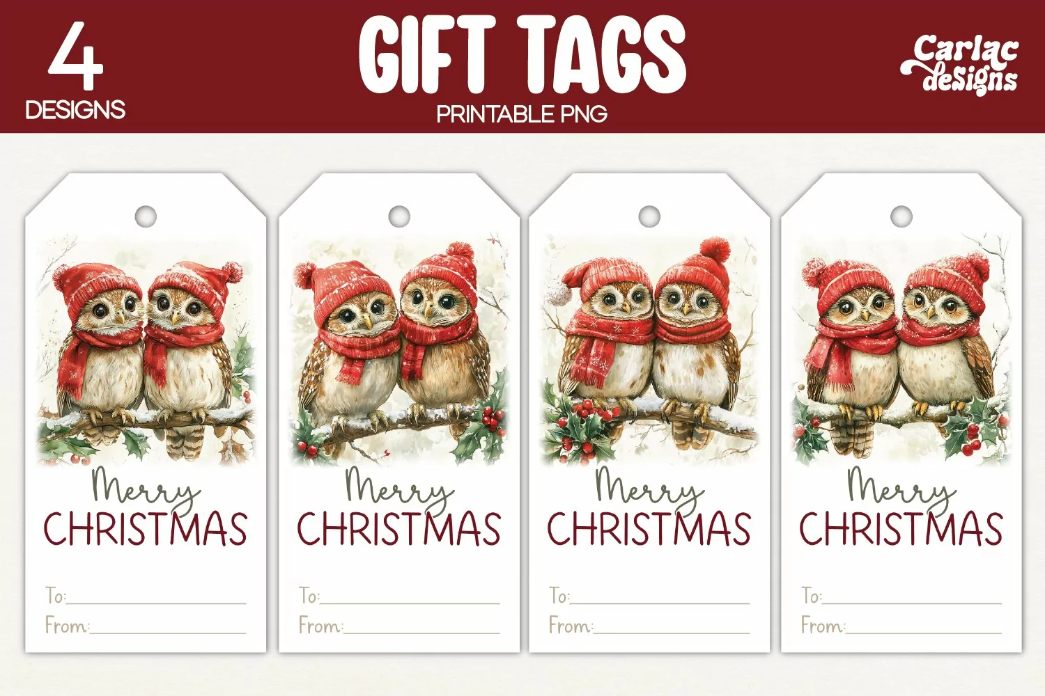 owls gift tags