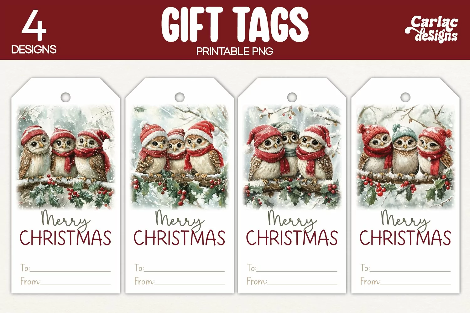 owls gift tags