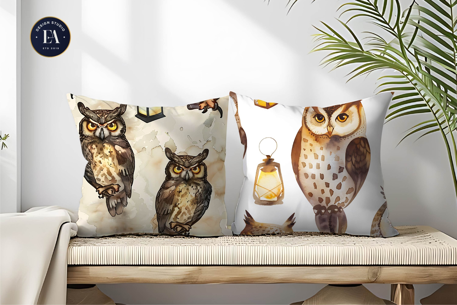 Owls with Lantern Bodies Seamless Digital Paper product image 1