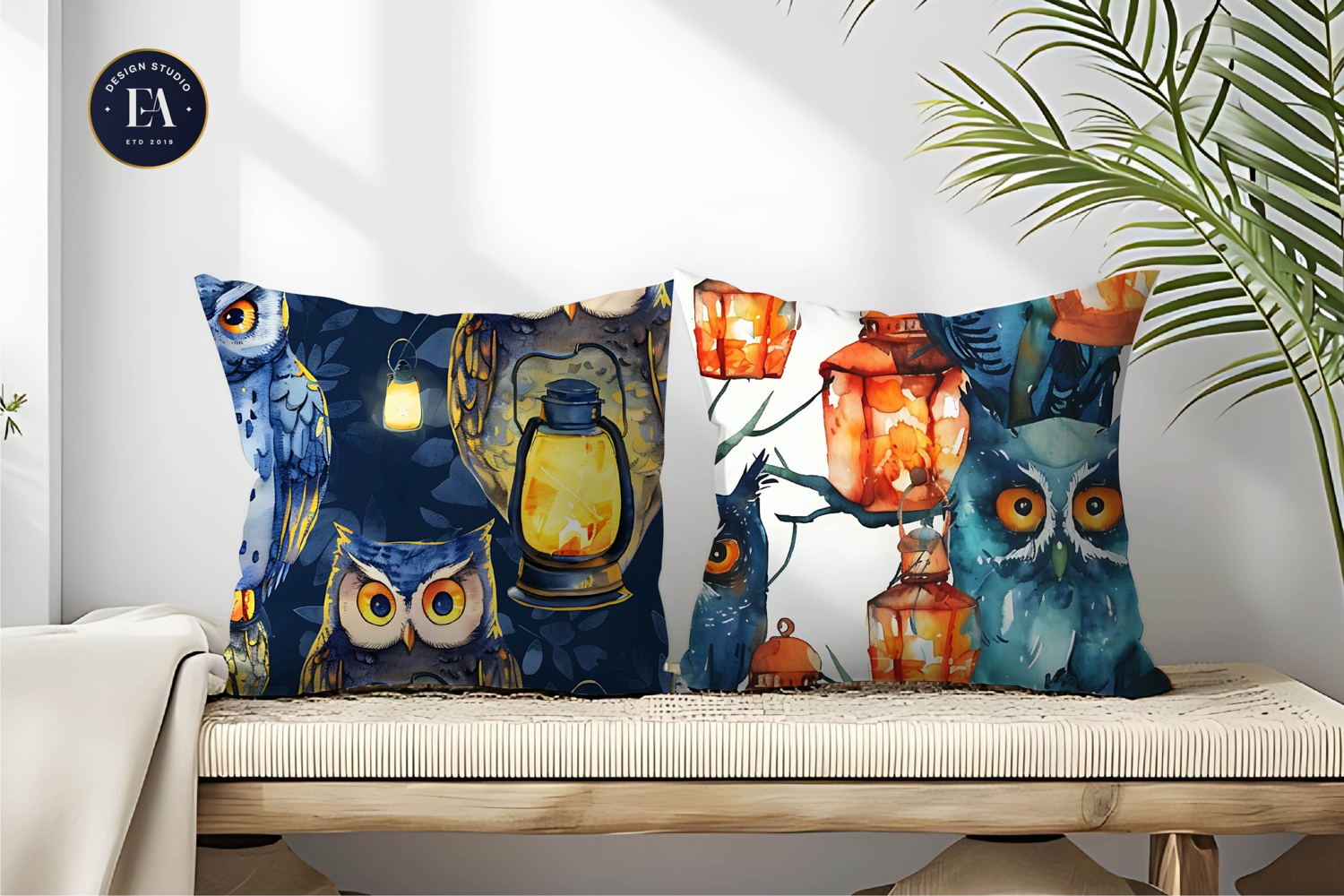 Owls with Lantern Bodies Seamless Digital Paper product image 1