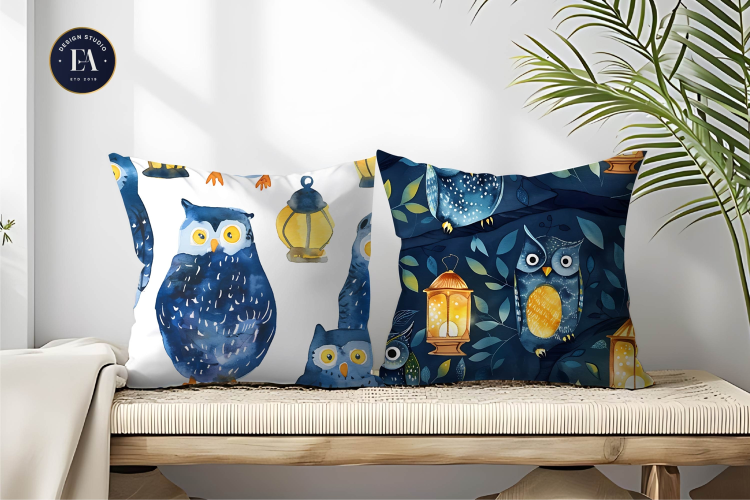 Owls with Lantern Bodies Seamless Digital Paper product image 1