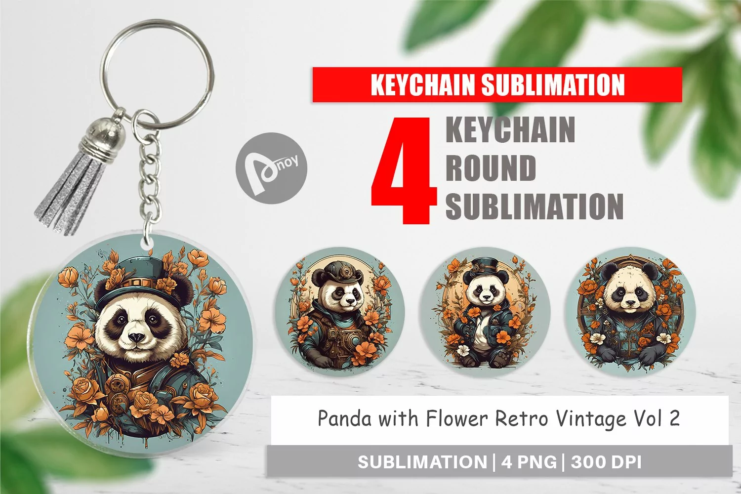 Keychain Steampunk Panda product image 1