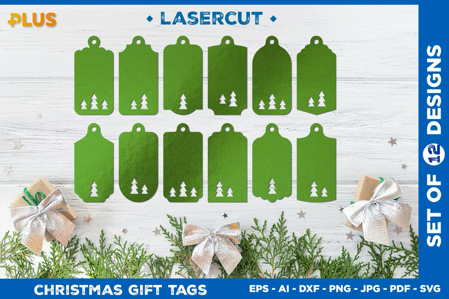 Christmas Tags SVG. Christmas Snowflakes Gift Tags Template product image 1