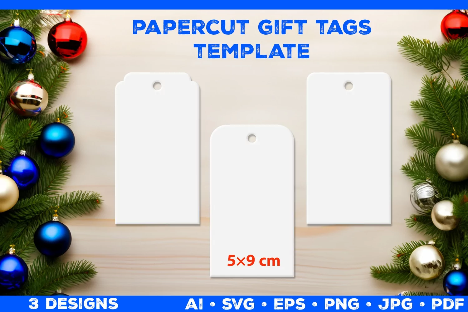 Paper Cut Tags Template. Gift Tags SIlhouette. Sale Tags SVG product image 1