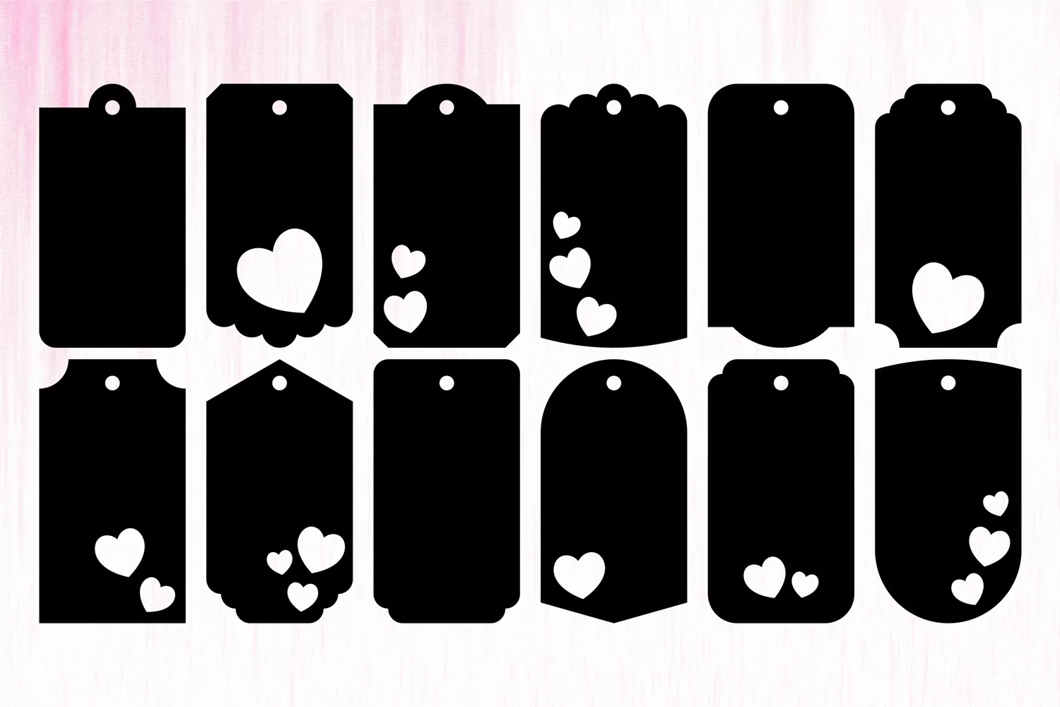 Paper Cut Heart Gift Tags. Hang Tags Template. Sale Tags SVG product image 1