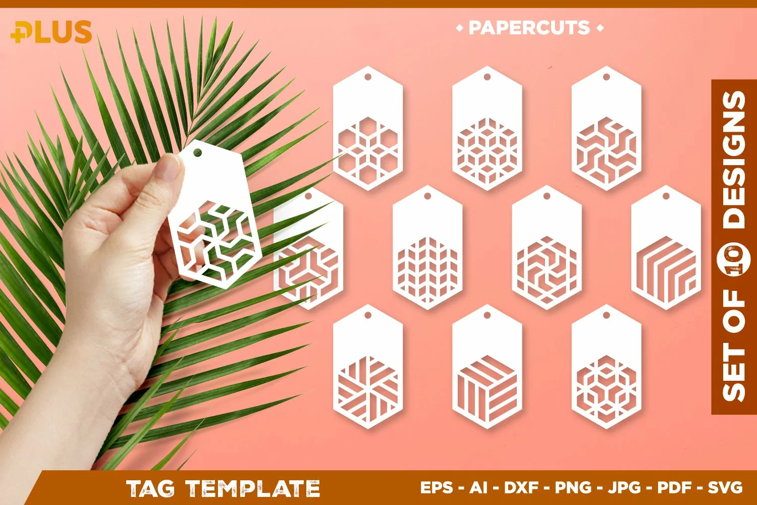 Papercut Gift Tags Template. Paper Cut Tags. Tags SVG product image 1