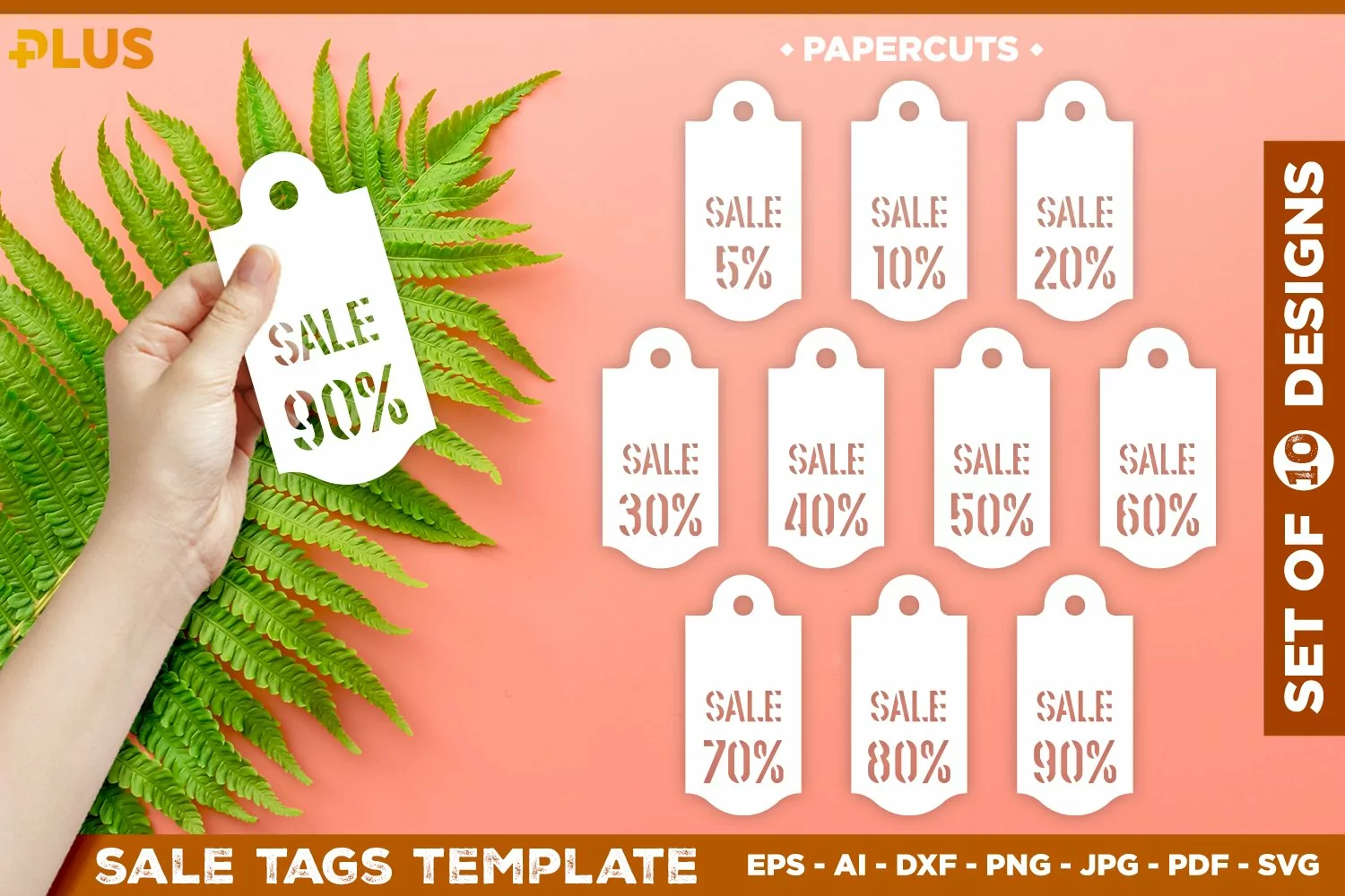 Papercut Tags Template. Sale Tags SVG. Percent Tags SVG product image 1
