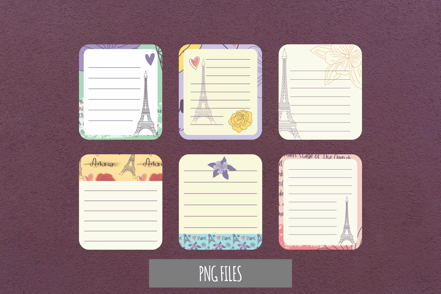 Paris with Vintage Color Seamless Pattern Journaling Page product image 1