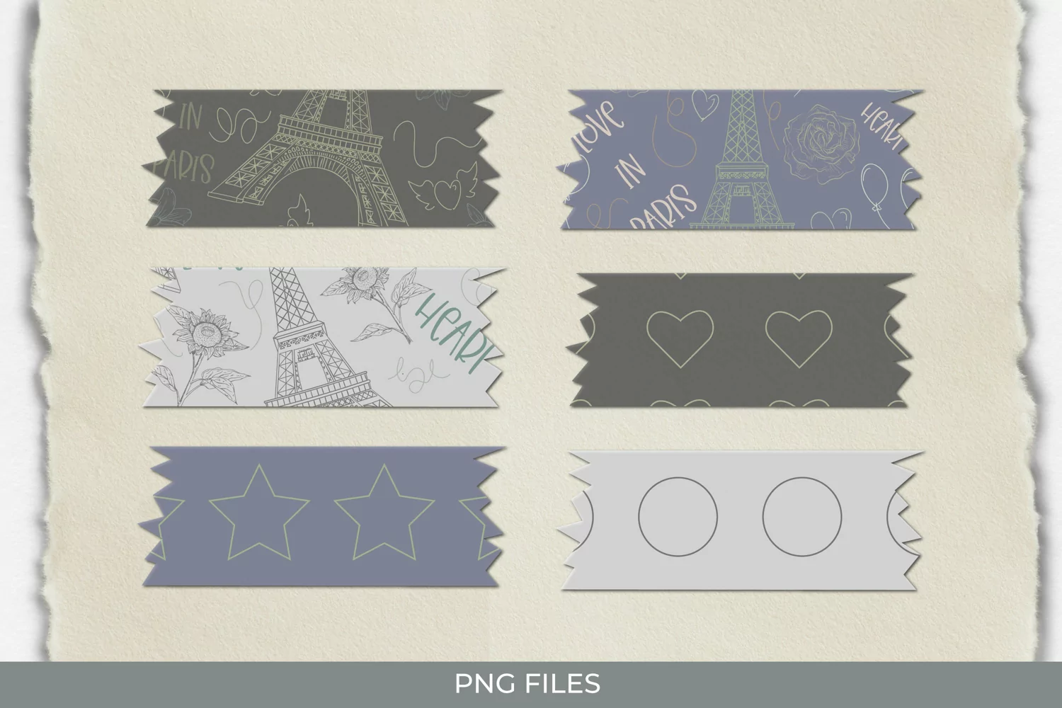 Paris with Vintage Color Seamless Pattern Tape product image 1