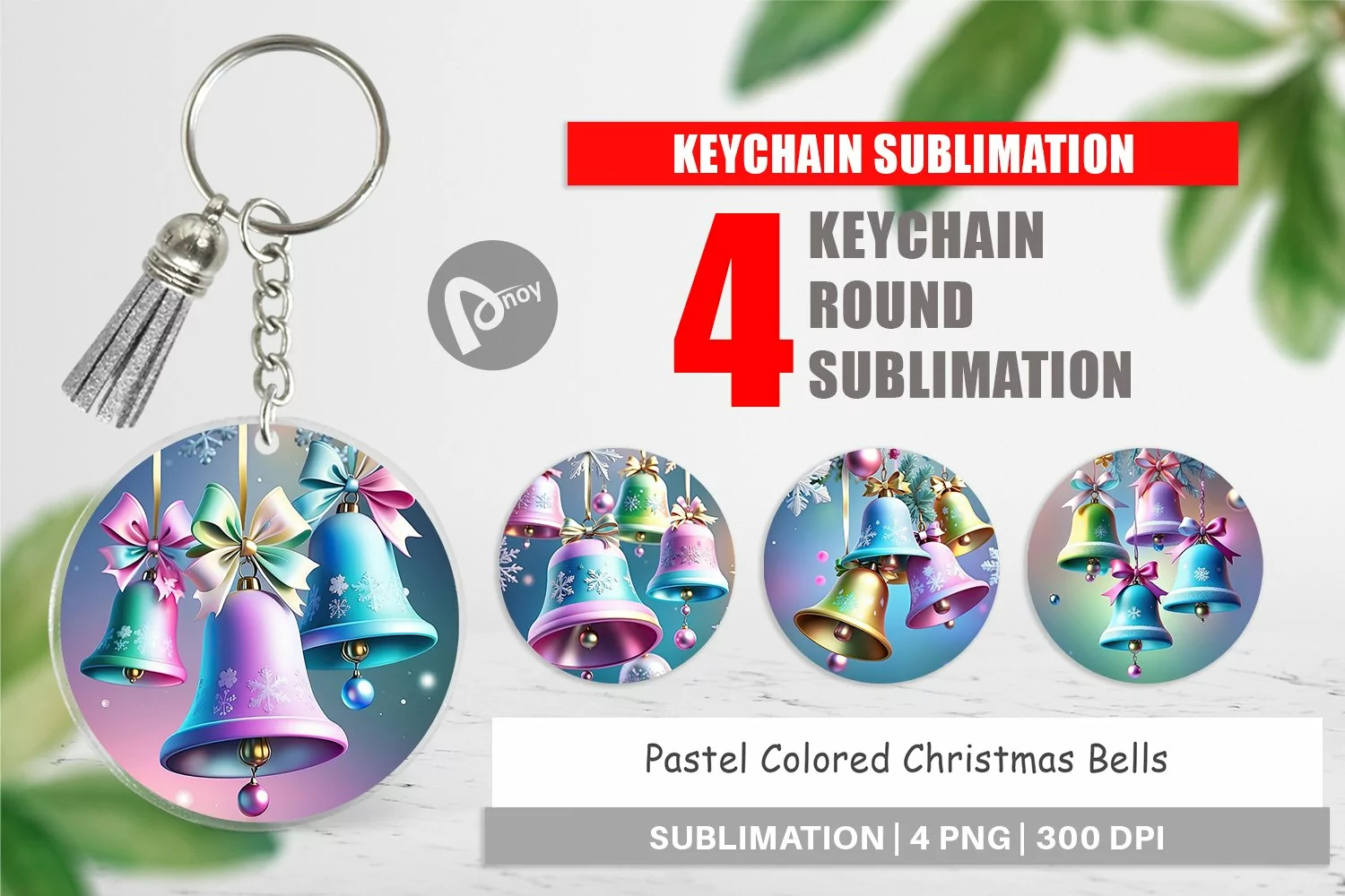 Keychain Pastel Christmas Bells product image 1