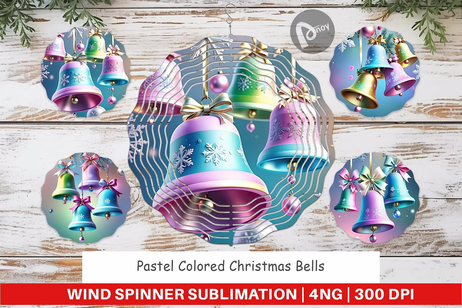 Wind Spinner Pastel Christmas Bells product image 1