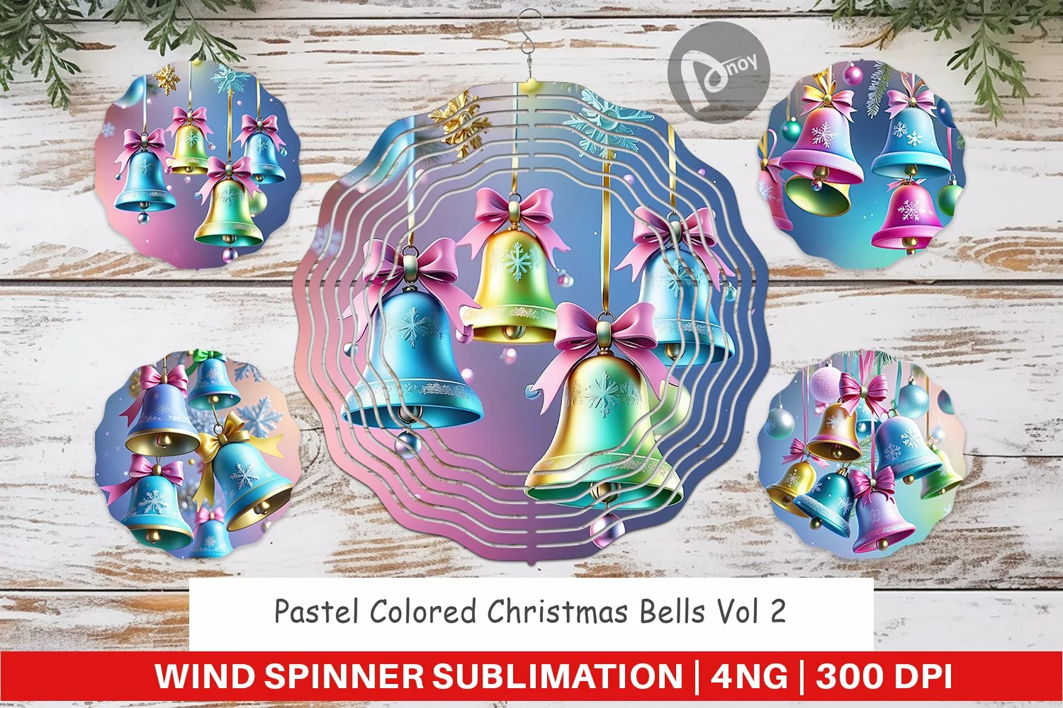 Wind Spinner Pastel Christmas Bells product image 1