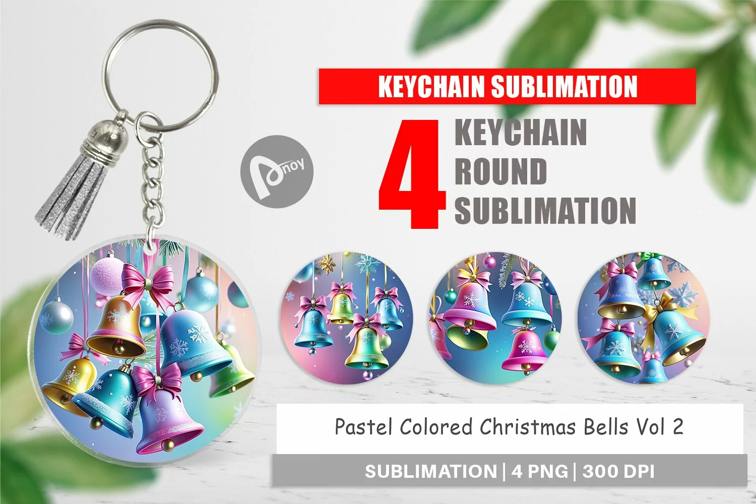 Keychain Pastel Christmas Bells product image 1