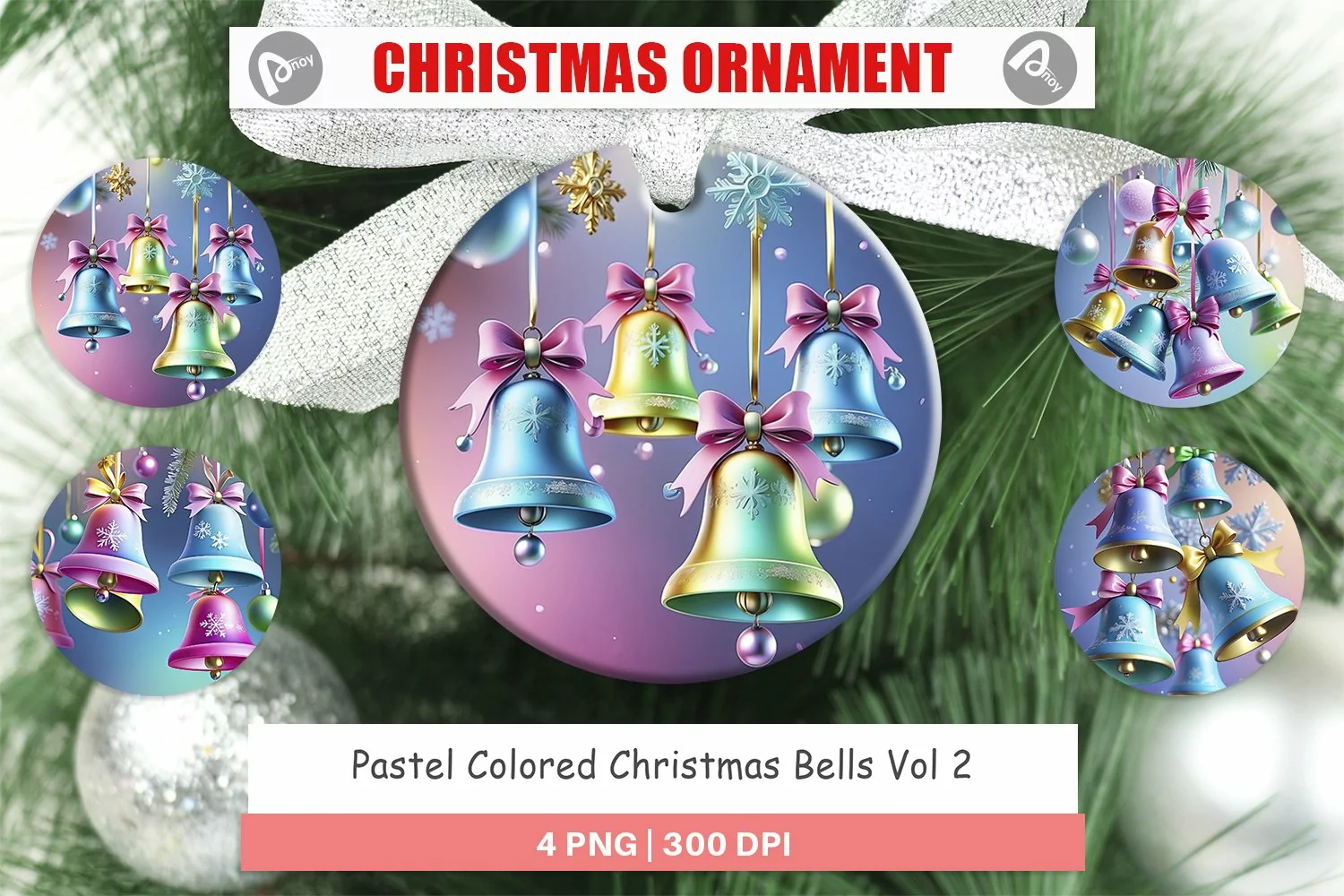 Christmas Ornaments Pastel Christmas Bells product image 1