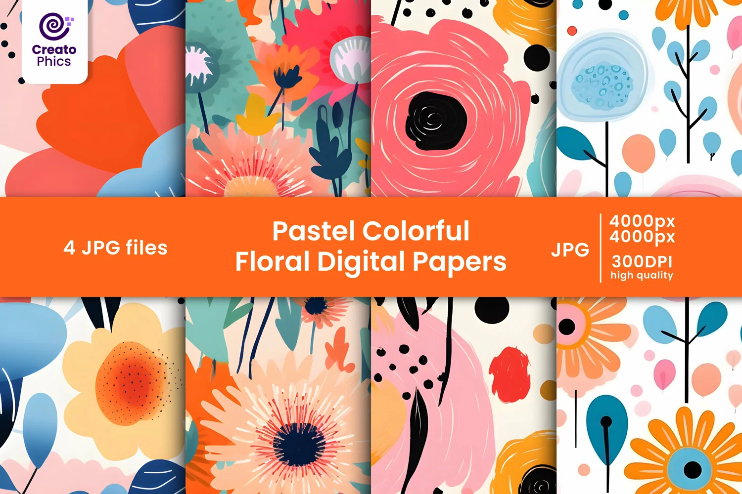 floral patterns, floral digital papers, flower pattern, colorful, pastel, tumbler wrap, sublimation,