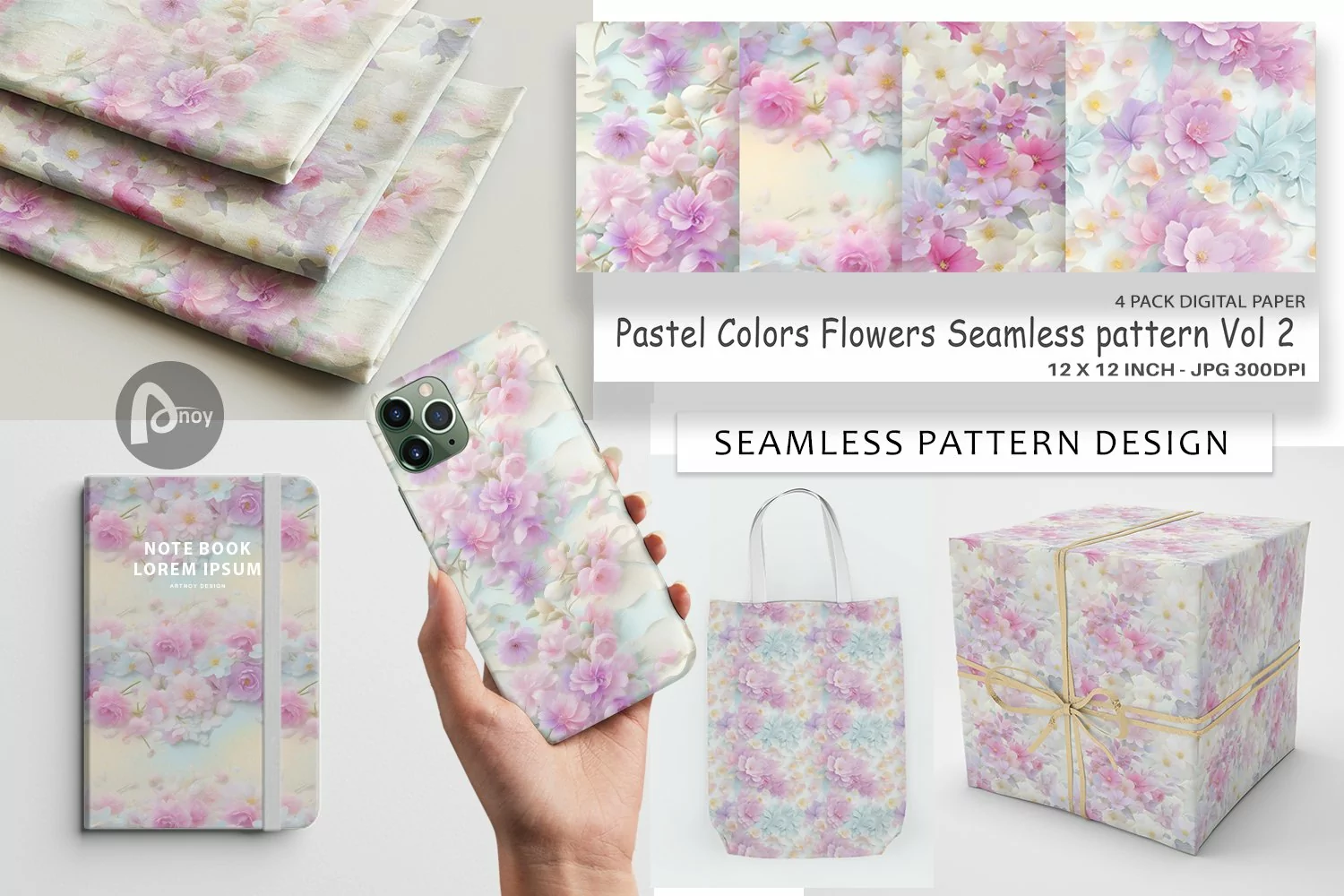 Digital Paper Flower Pastel Pattern product image 1
