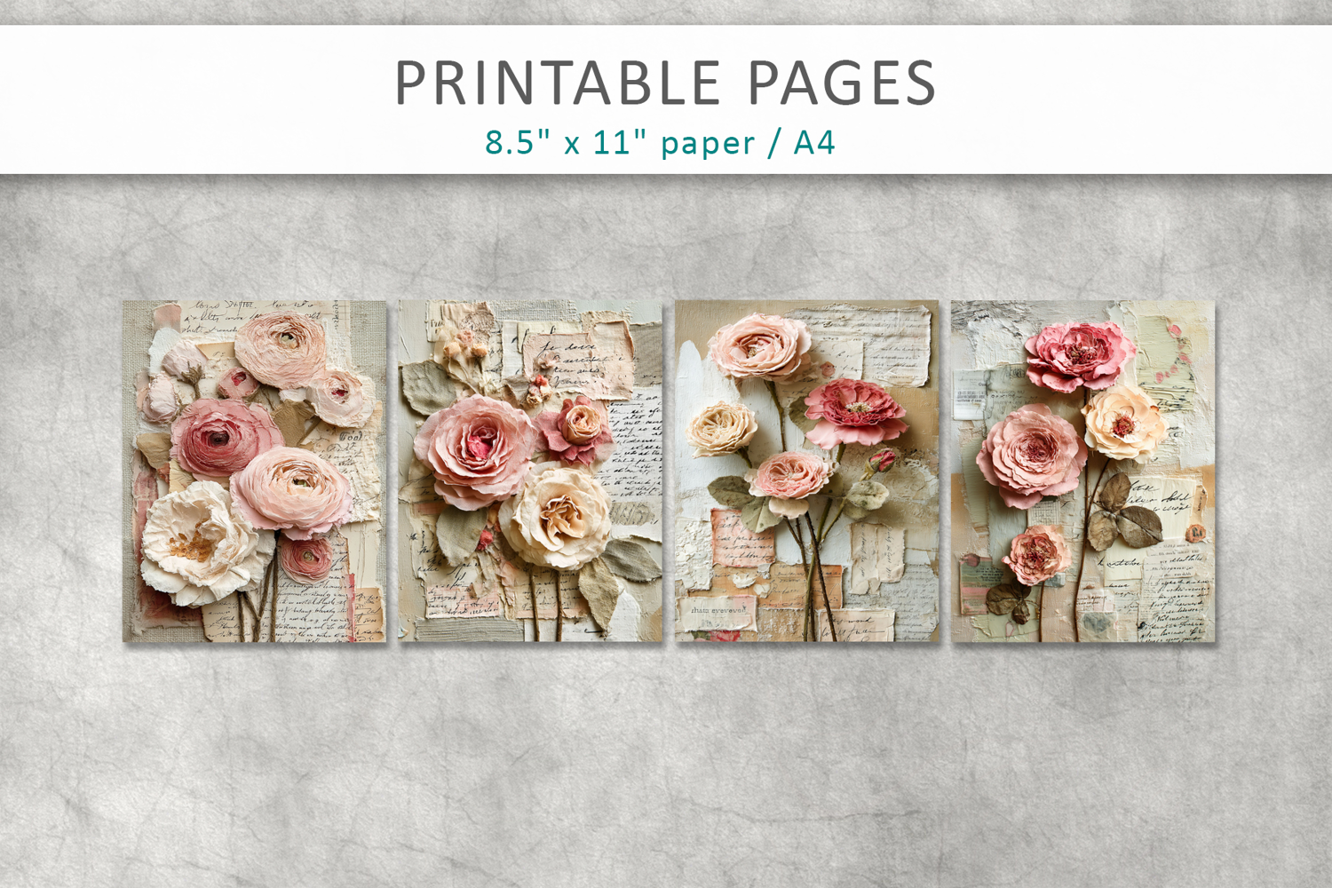 Vintage Floral Junk Journal Pages product image 1