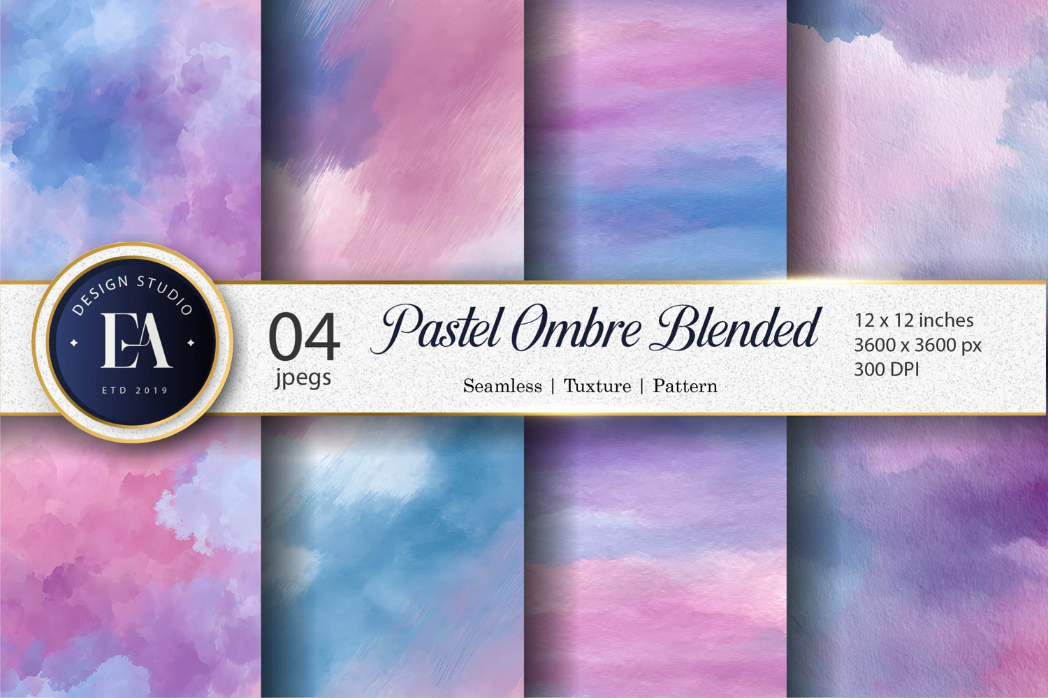 Watercolor Pastel Ombre Wash Texture Digital Paper product image 1