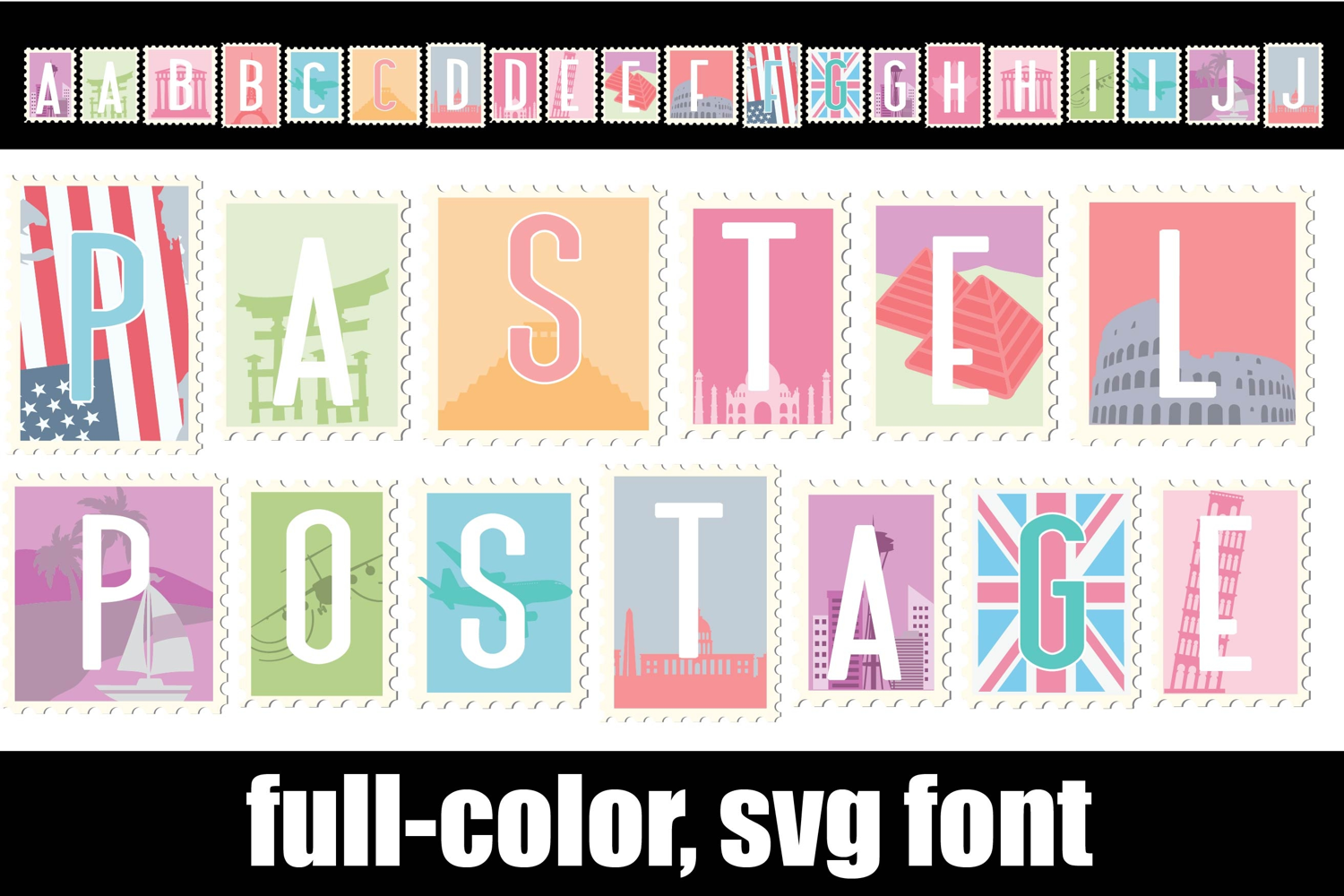 Pastel Postage Color Font product image 1