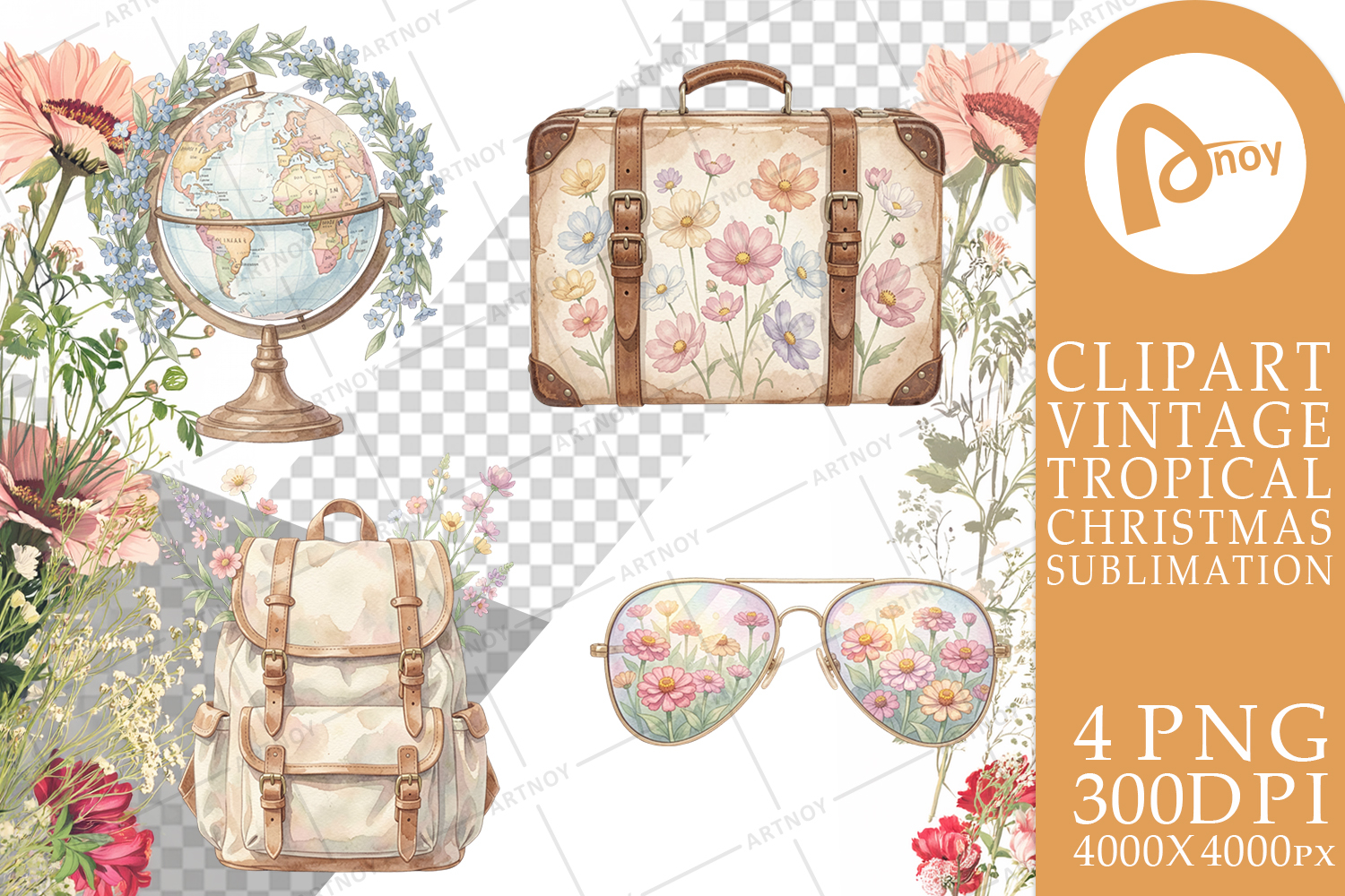 Pastel Vintage Travel Gear Sublimation product image 1