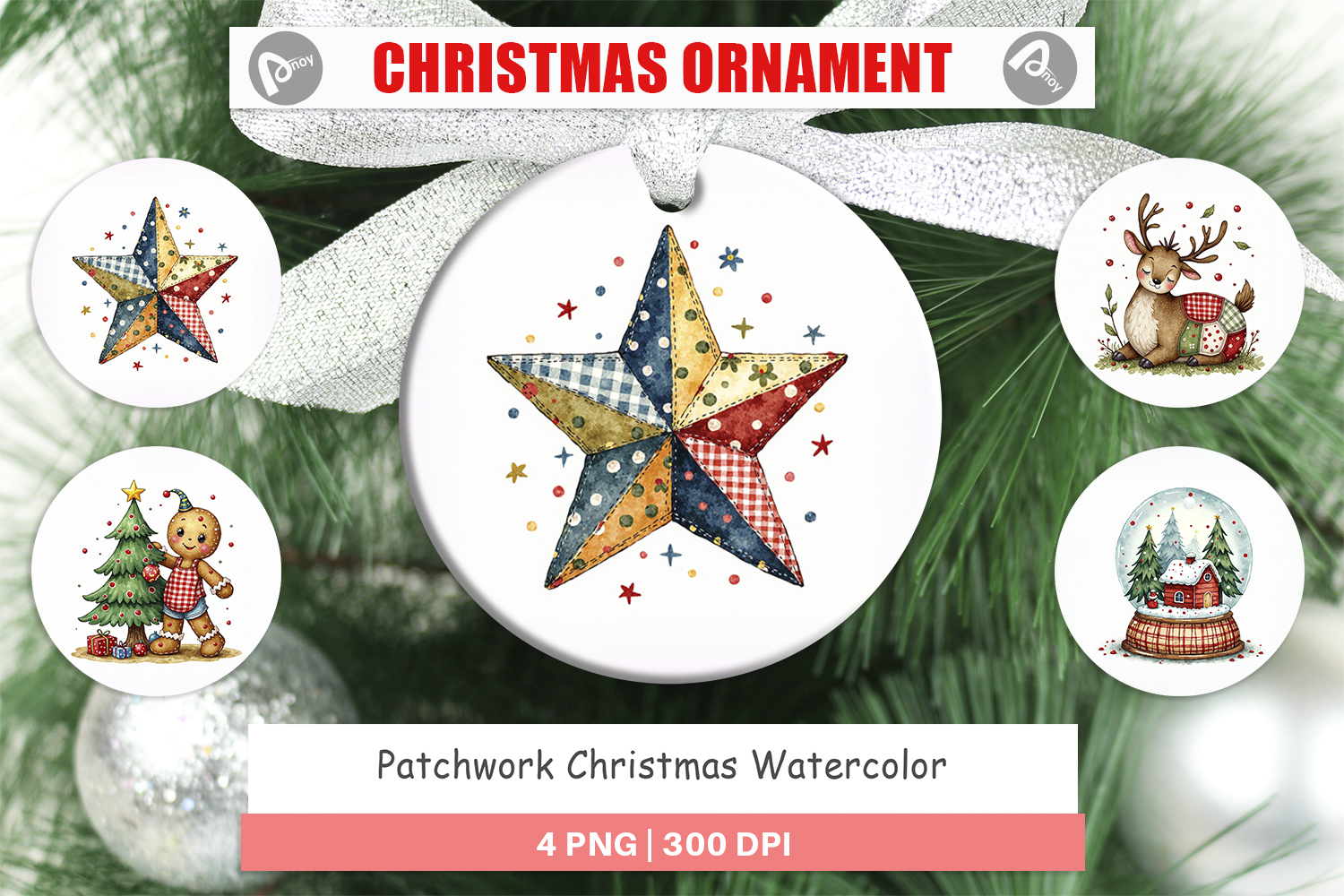 Patchwork Christmas Ornament product image 1