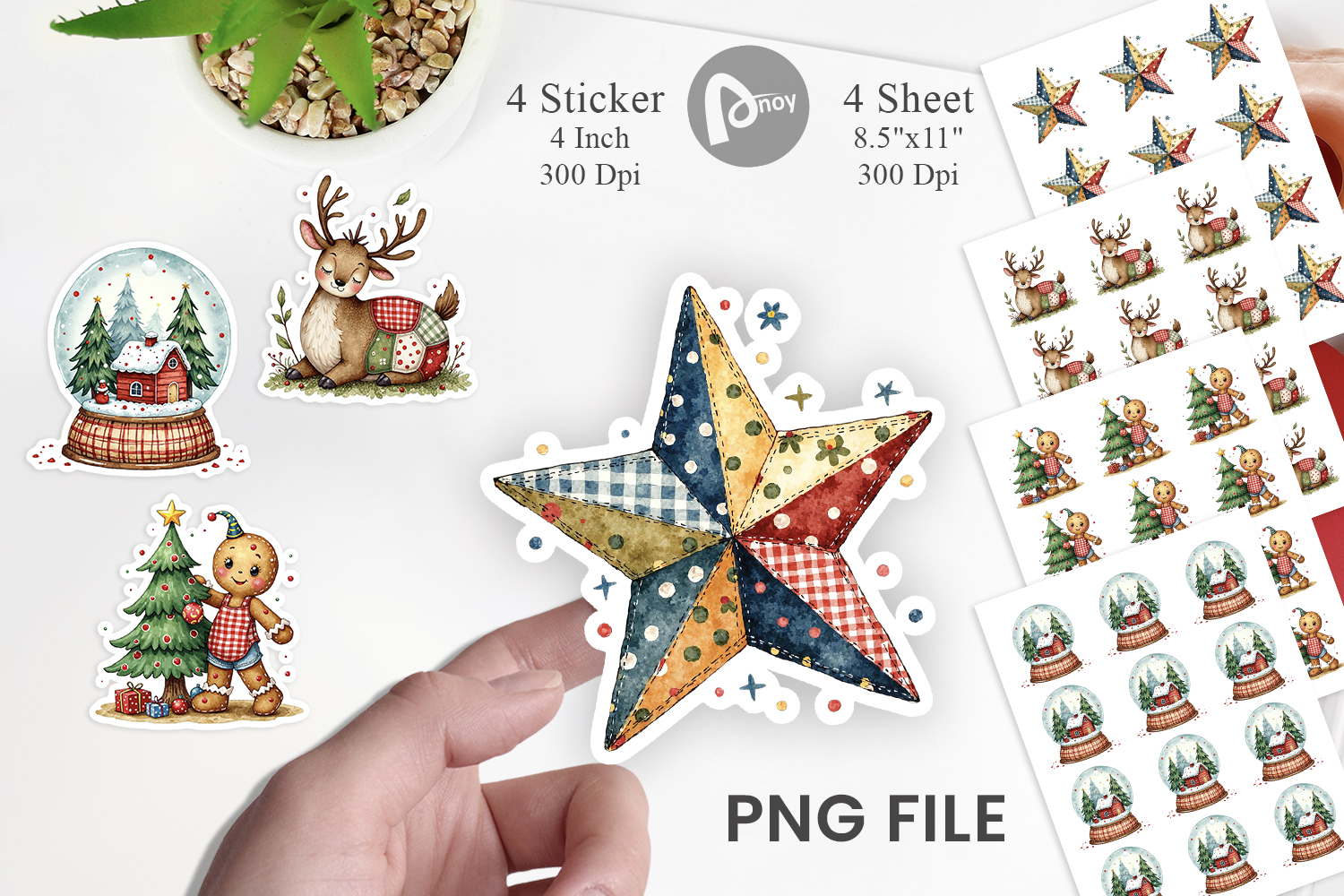 Patchwork Christmas Sticker product image 1