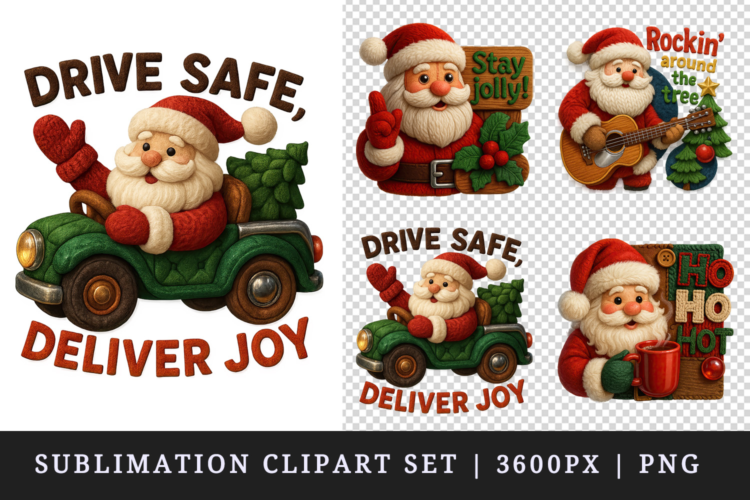 Patchwork Christmas clipart printable sublimation design png product image 1