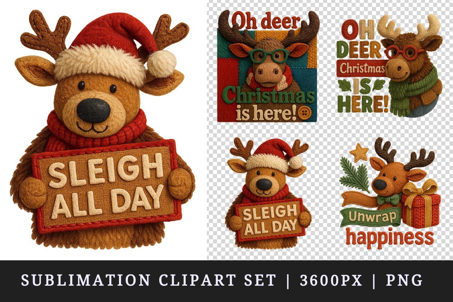 Patchwork Christmas clipart printable sublimation design png product image 1