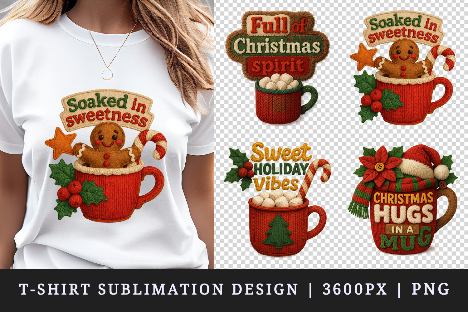 Patchwork Christmas t-shirt printable sublimation design png product image 1