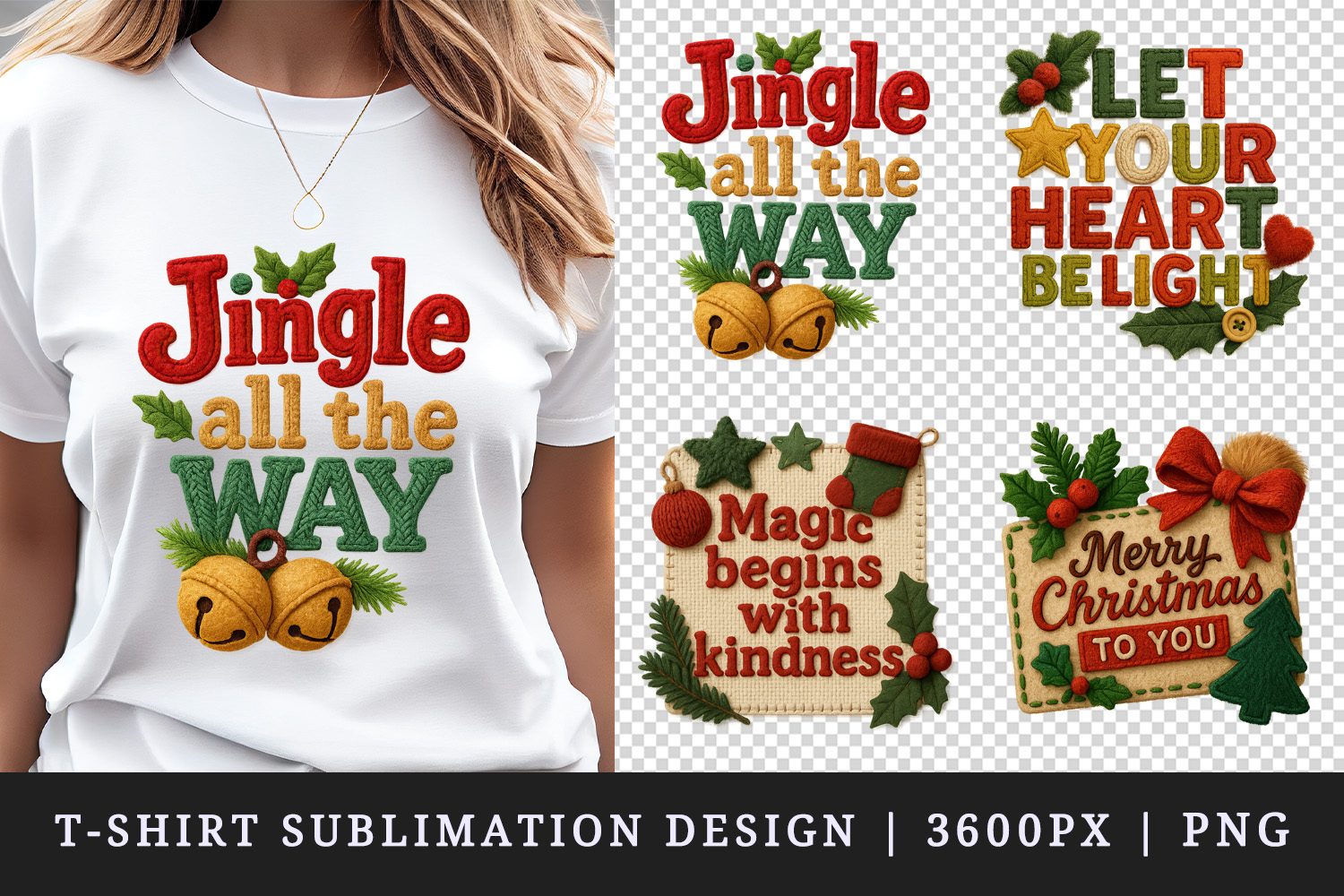 Patchwork Christmas t-shirt printable sublimation design png product image 1