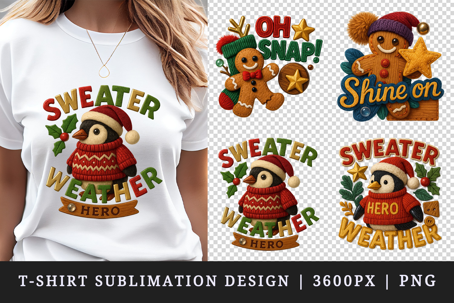Patchwork Christmas t-shirt printable sublimation design png product image 1
