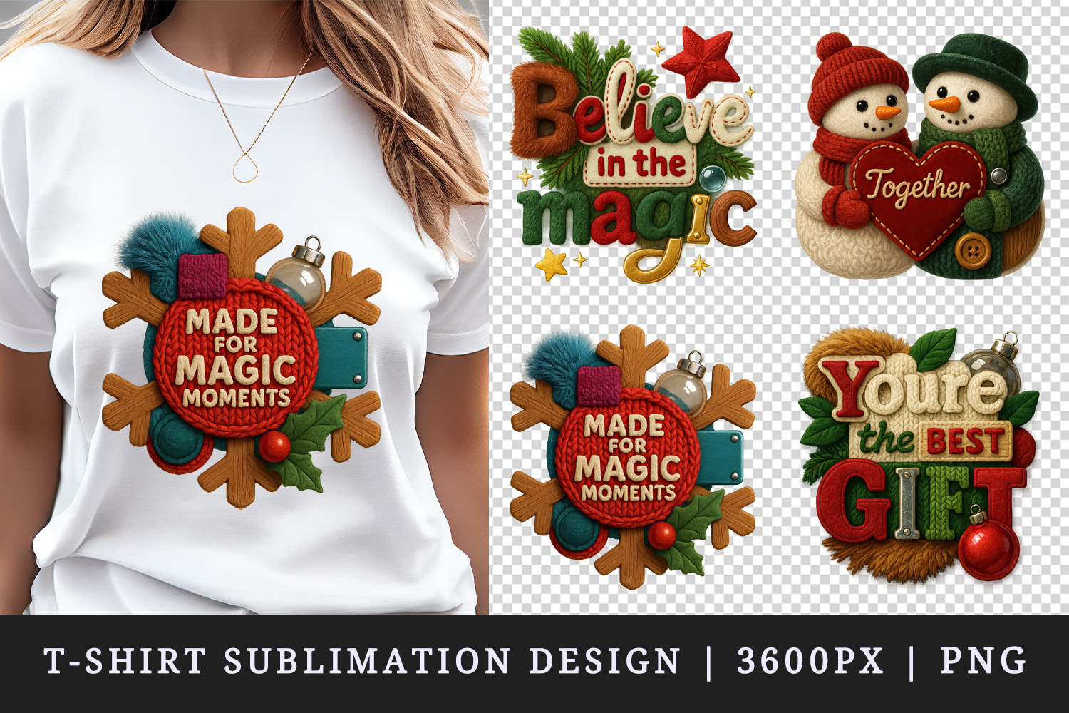 Patchwork Christmas t-shirt printable sublimation design png product image 1