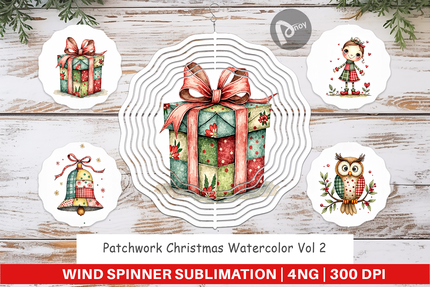 Patchwork Christmas Wind Spinner product image 1
