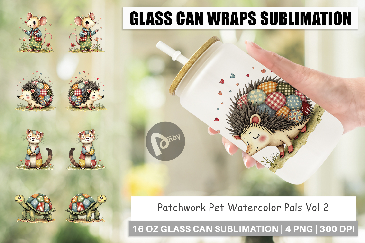 Patchwork Pet Pals Glass Can product image 1