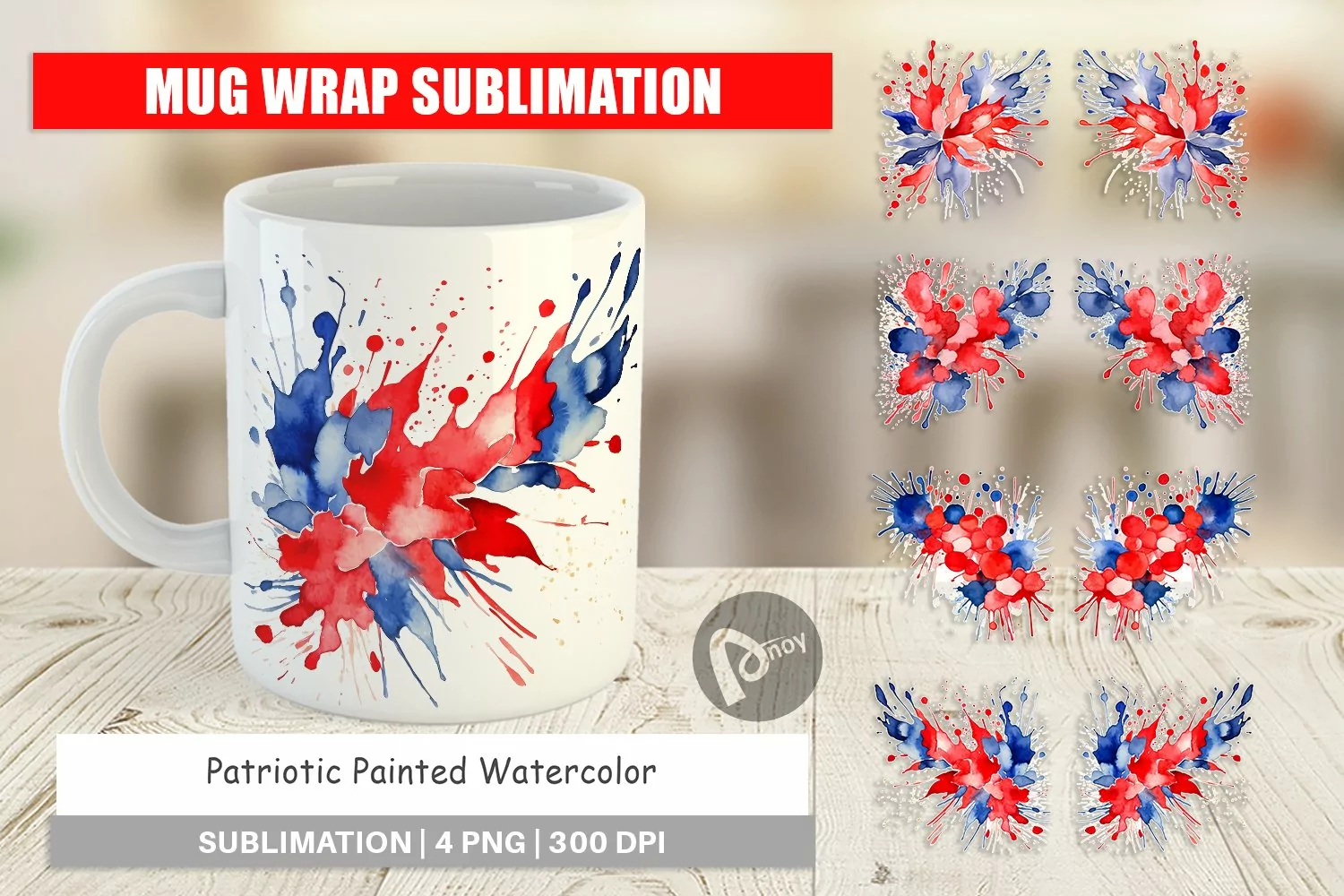 Mug Wrap Design Patriotic Splash product image 1