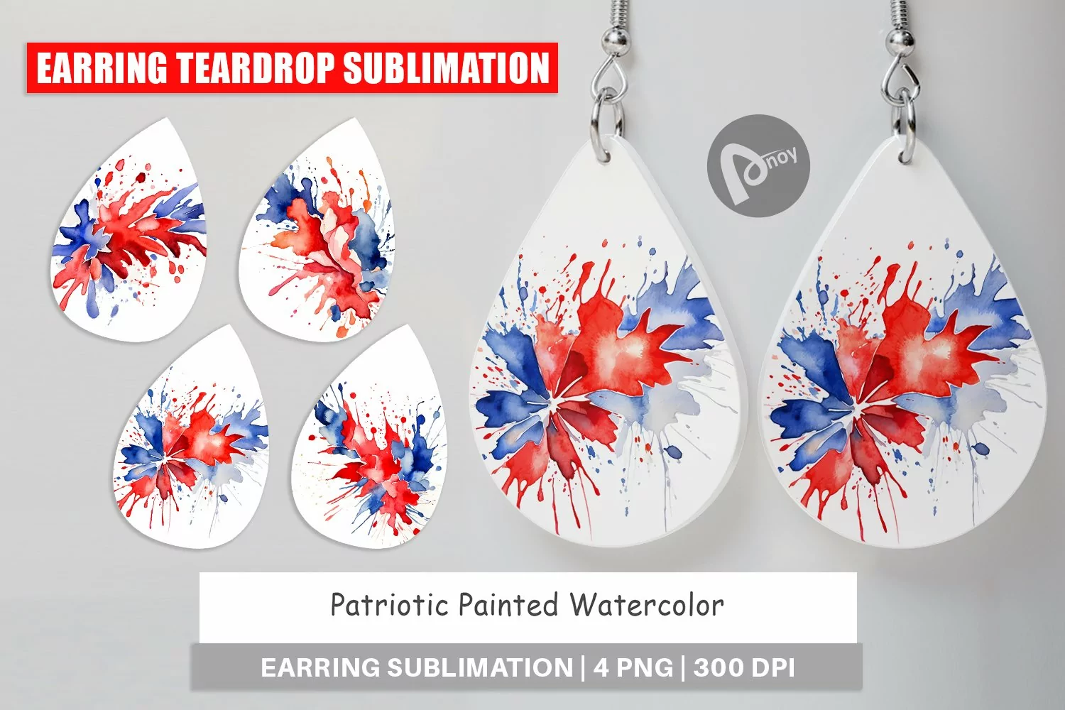 Earring Teardrop Patriotic Splash product image 1