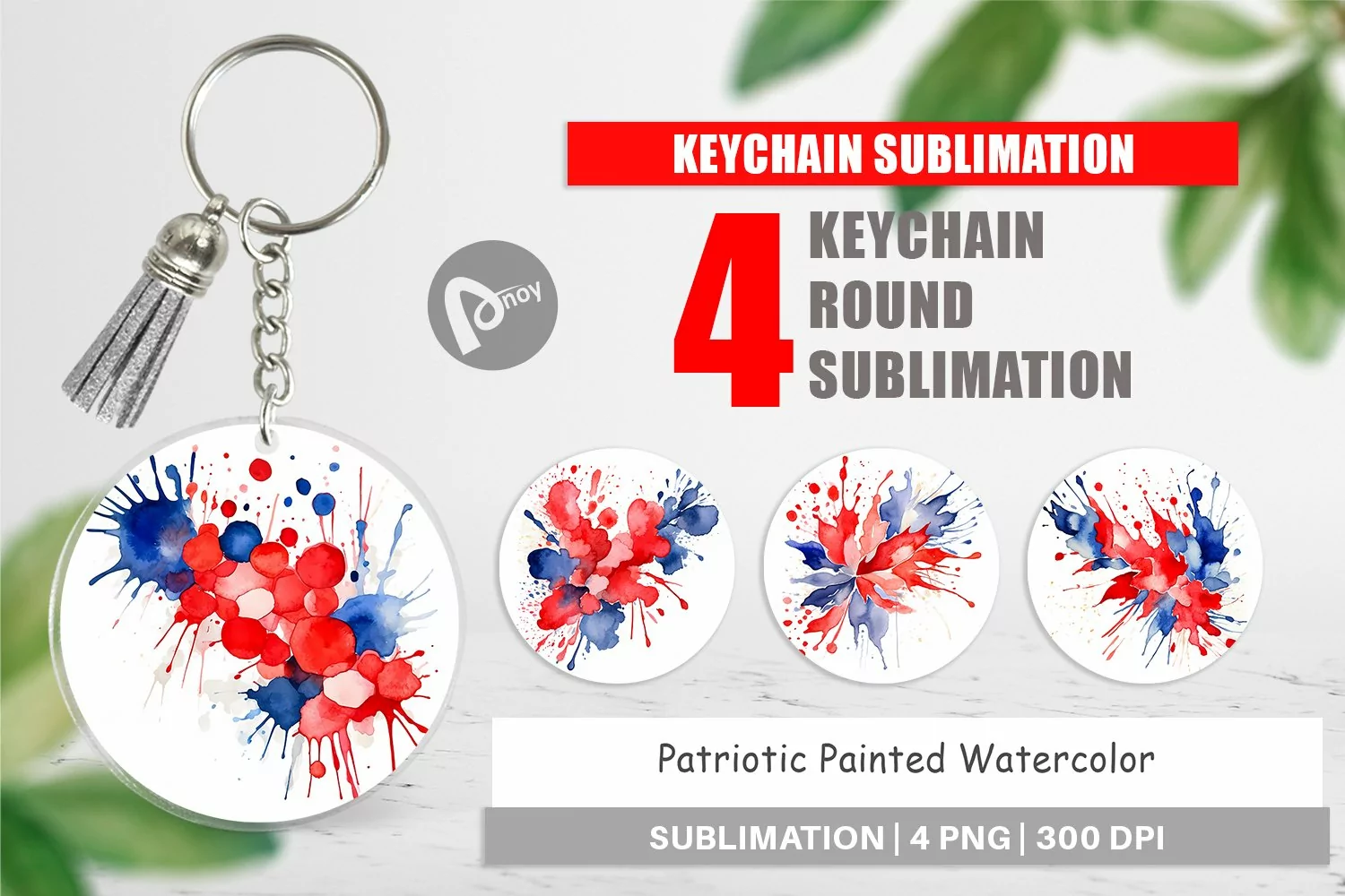 Keychain Patriotic Splash product image 1