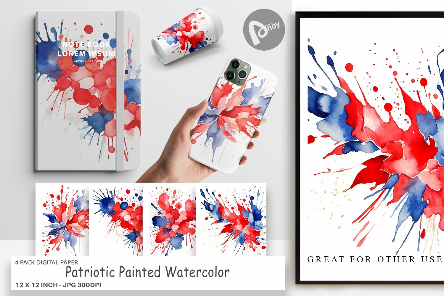 Digital Paper Patriotic Splash product image 1