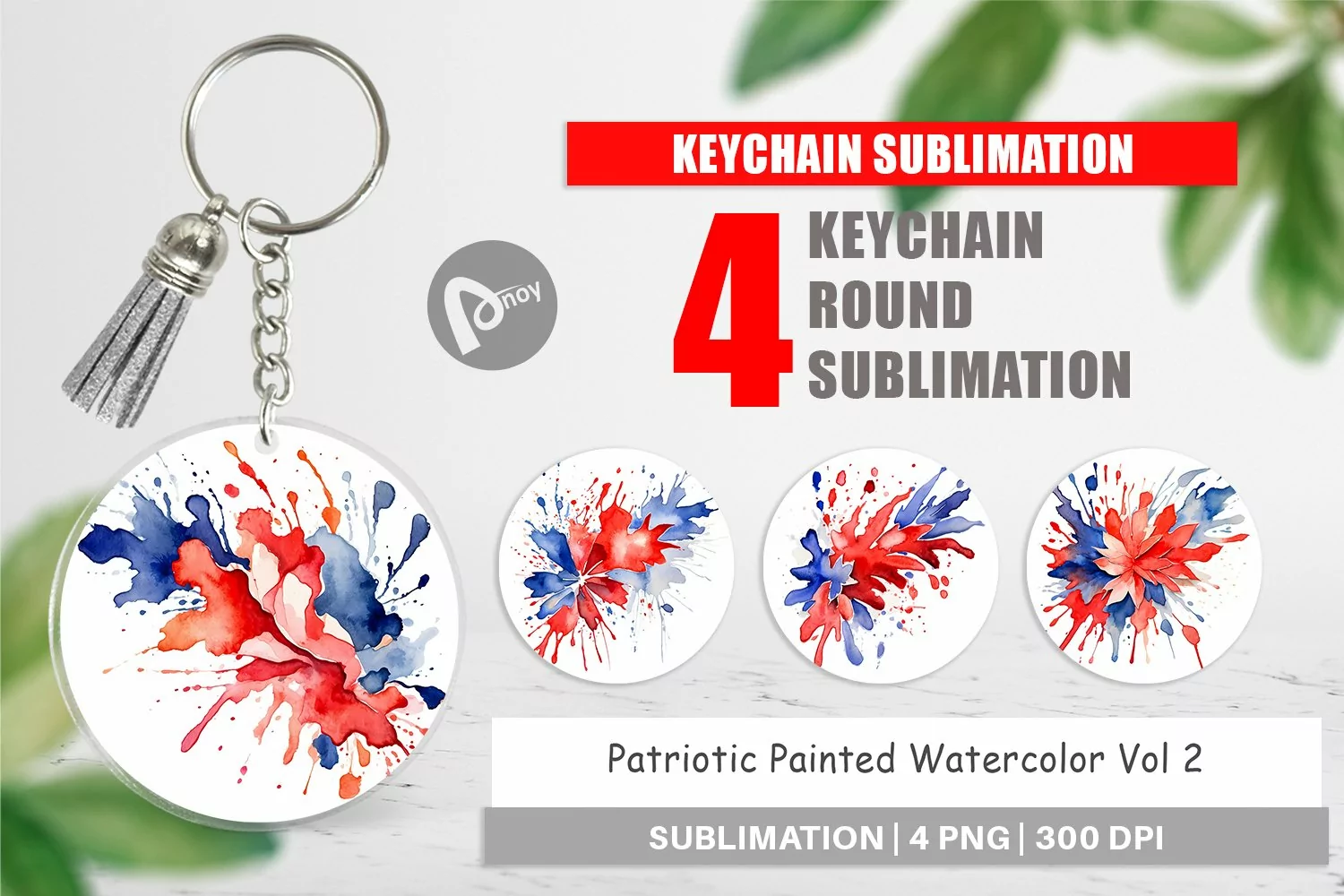 Keychain Patriotic Splash product image 1