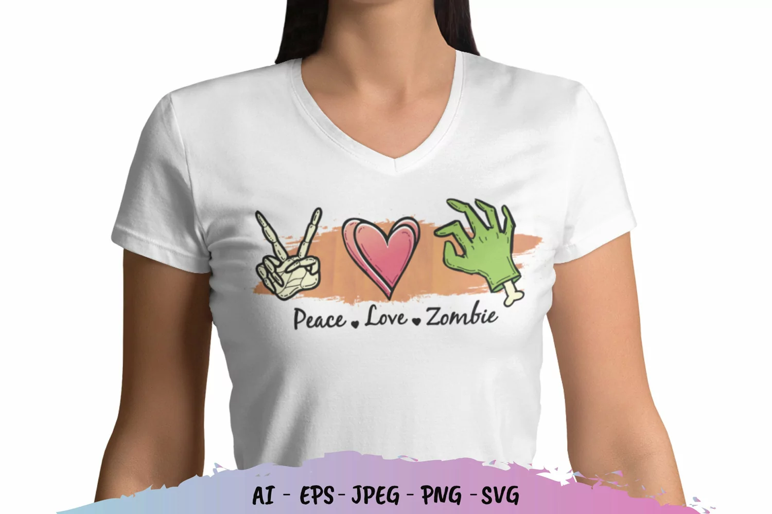 Peace Love Zombie SVG product image 1