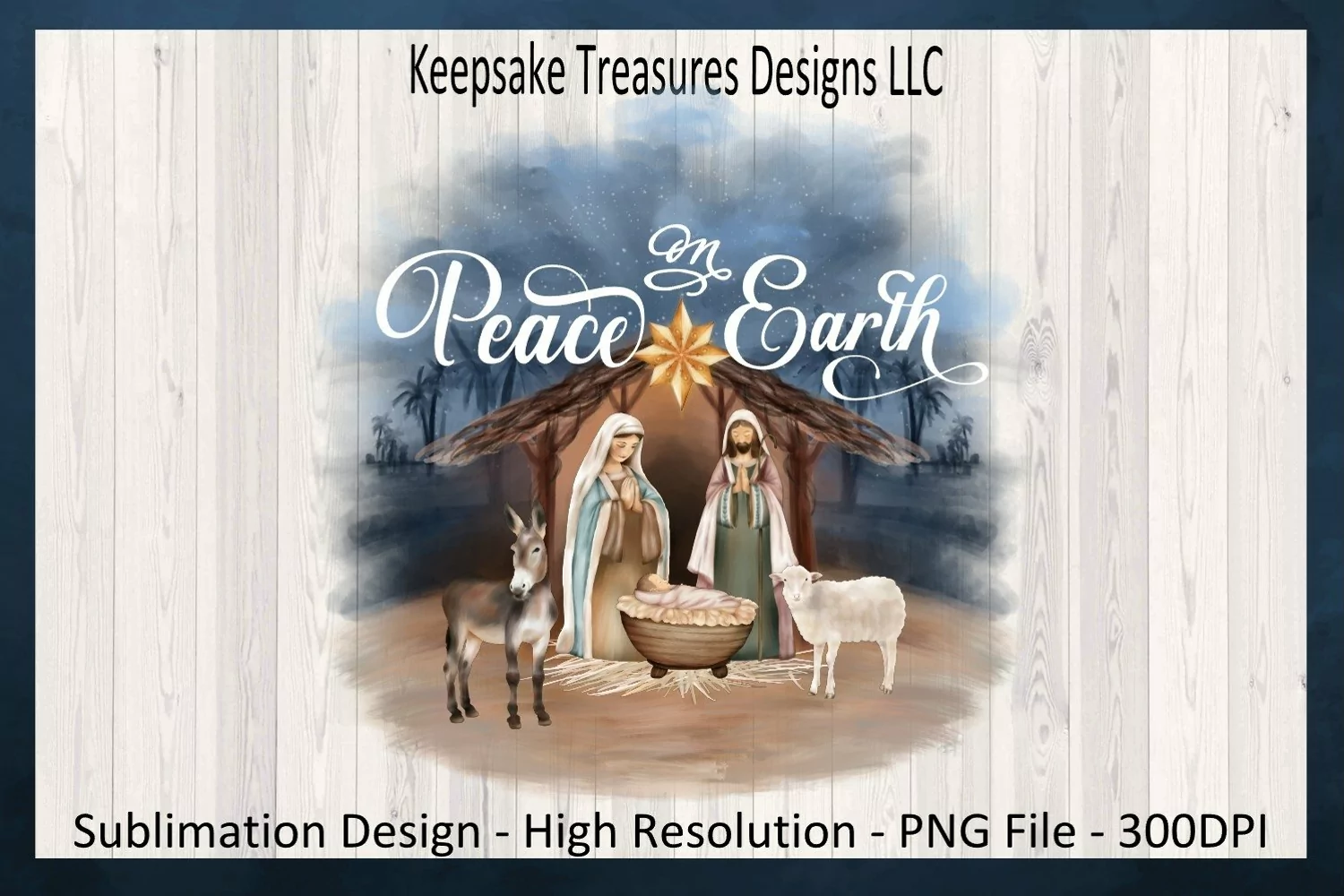 Peace On Earth Nativity Scene, Sublimation PNG Printable product image 1
