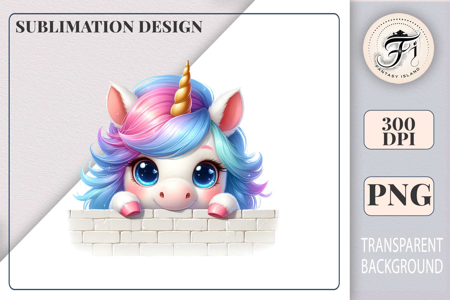 Surprised peeking unicorn clipart in watercolor style, great for playful kids graphics and party cards.
