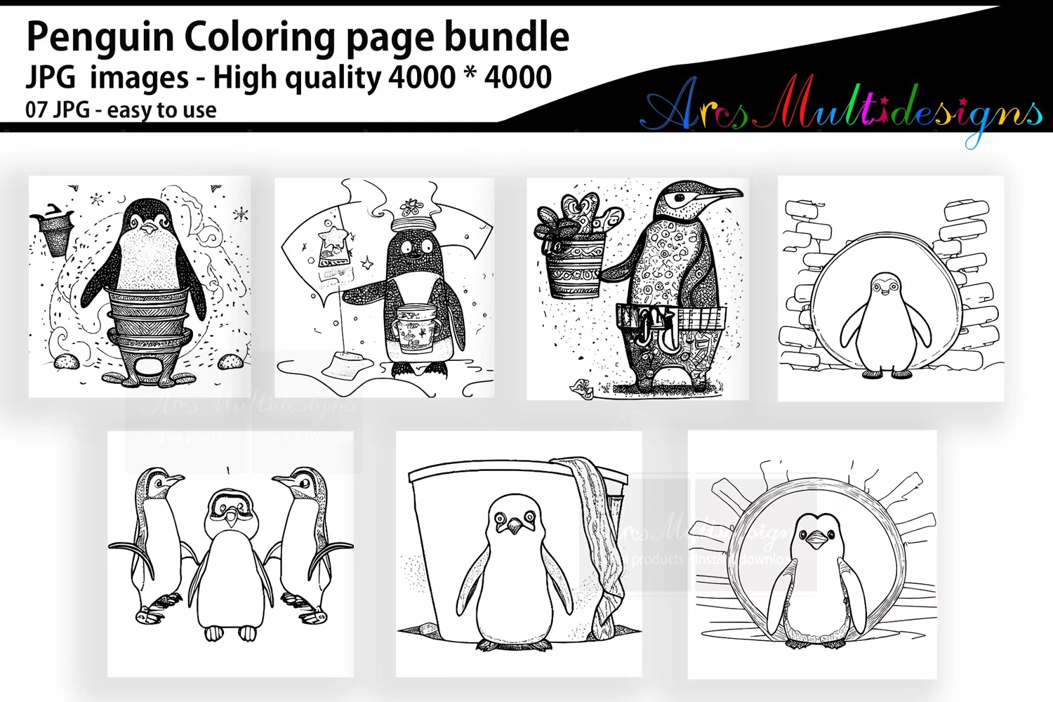 Penguin coloring pages product image 1