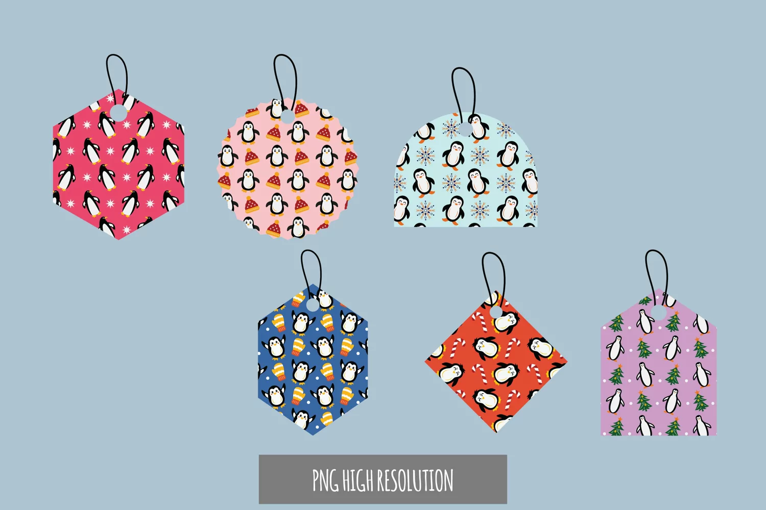 Penguin Patterned Shaped Tag product image 1