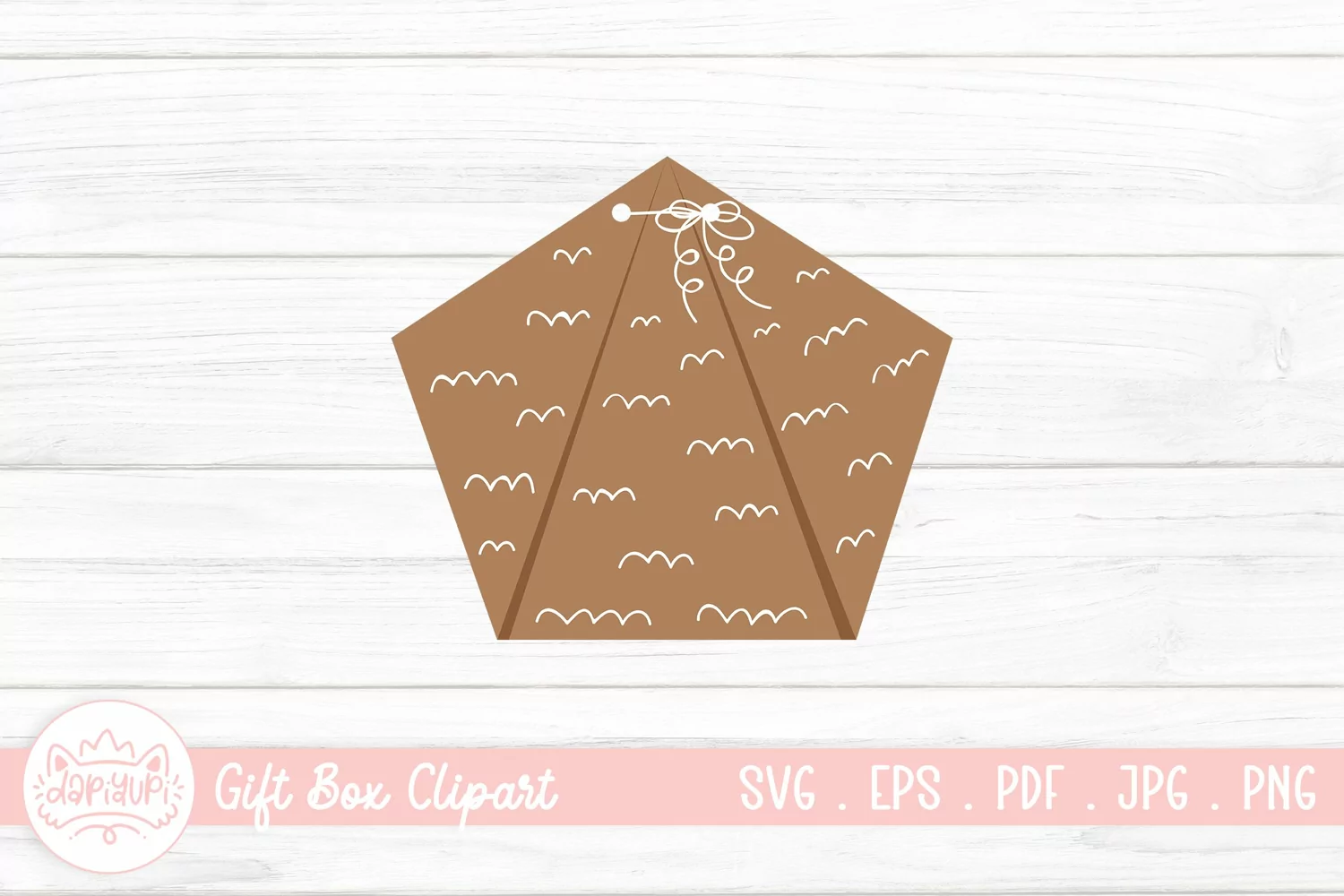 Brown Gift Box Clipart SVG | Gift Box Present product image 1