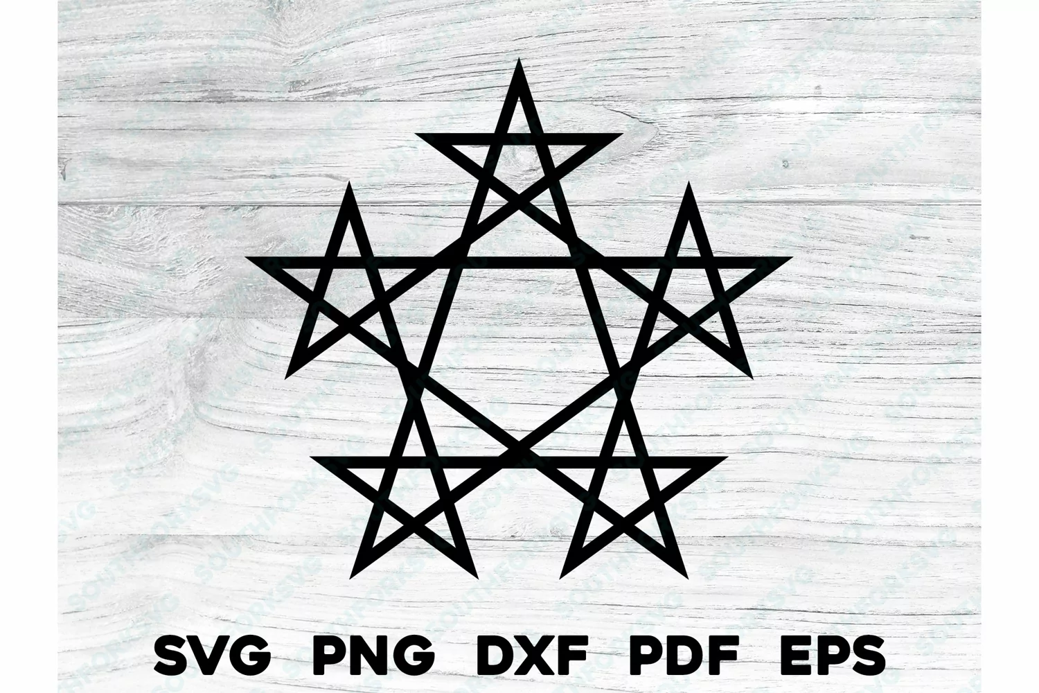 Pentagram Laced Pattern Symbol Outline SVG PNG DXF EPS PDF product image 1