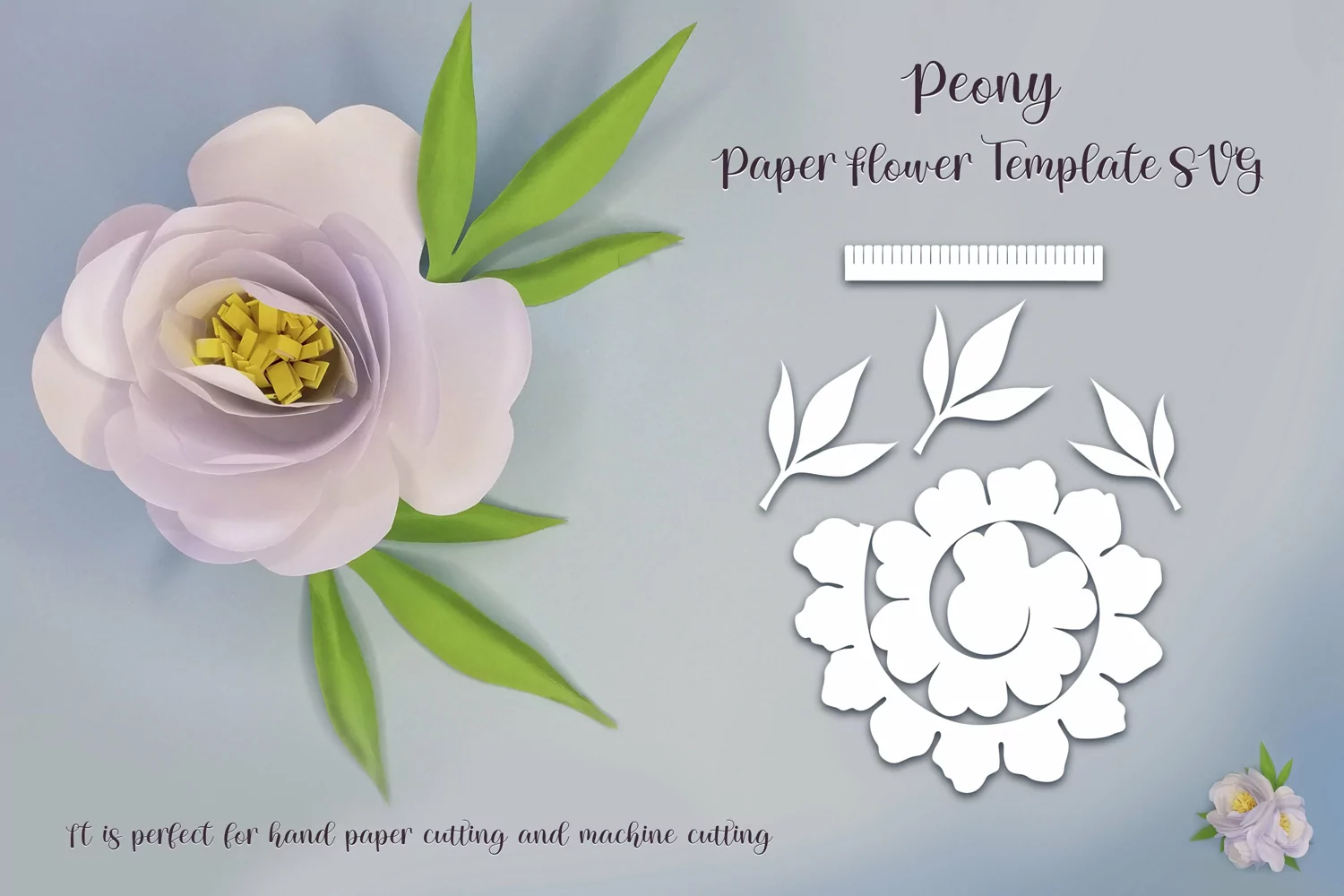 Peony Paper Flower Template SVG